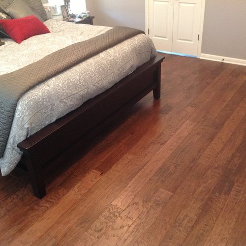 bedroom with hardwood floor Peoples Signature Flooring Austin Texas